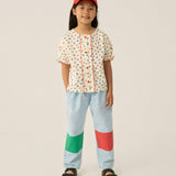 Bicolor Patches Denim Trousers