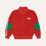 Red Colorblock zipped sweatshirt