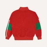 Red Colorblock zipped sweatshirt