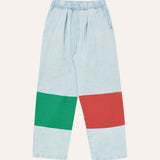 Bicolor Patches Denim Trousers