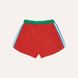 Red Color Block Shorts