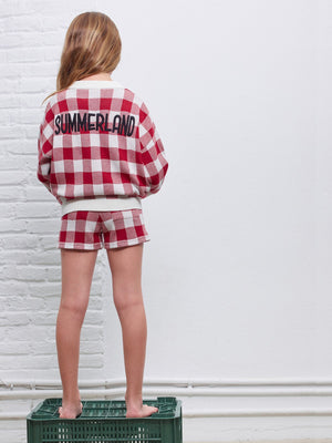 YPORQUE / Gingham slouch cardigan