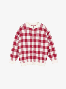 YPORQUE / Gingham slouch cardigan